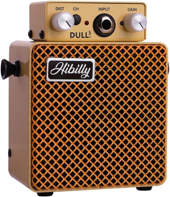 HiBilly Rechargeable 5W Mini Guitar Amplifier, Full-Metal Pocket Amp with 3" Speaker, Clean/Overdrive/Distortion Modes & Bluetooth Music/Backing Track Mixing- Dull 5 - Image 1